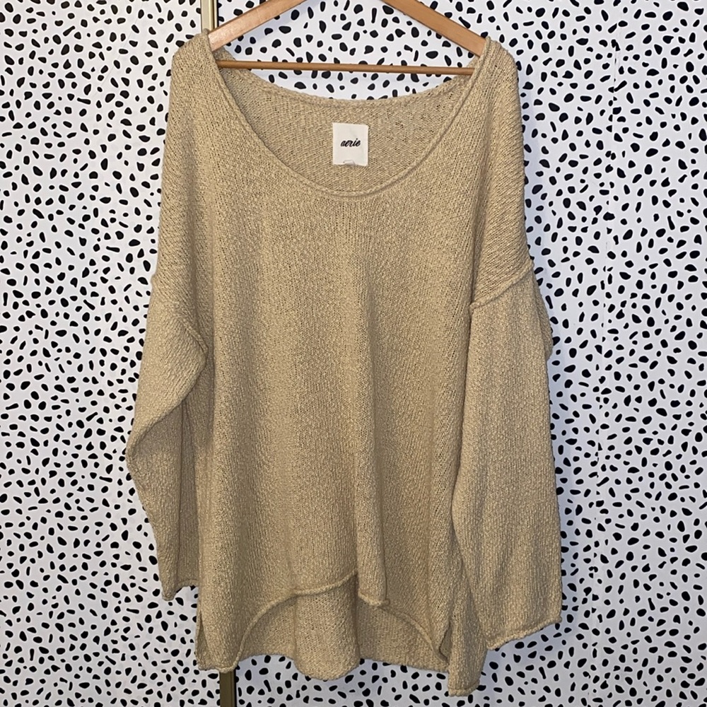 aerie oversized knit sweater